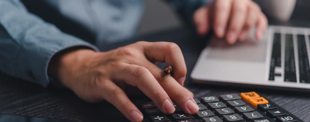 laptop and calculator